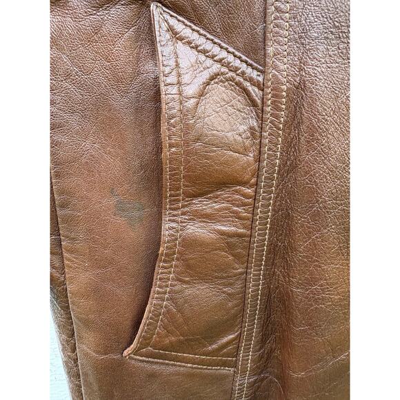 Vintage Jacket Cabretta Leather by Grais Men's 42L Brown USA Angel Skin 70's - Picture 6 of 11